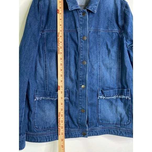 J.jill DENIM size XL long sleeve button up jacket pockets 100% cotton - Picture 9 of 9